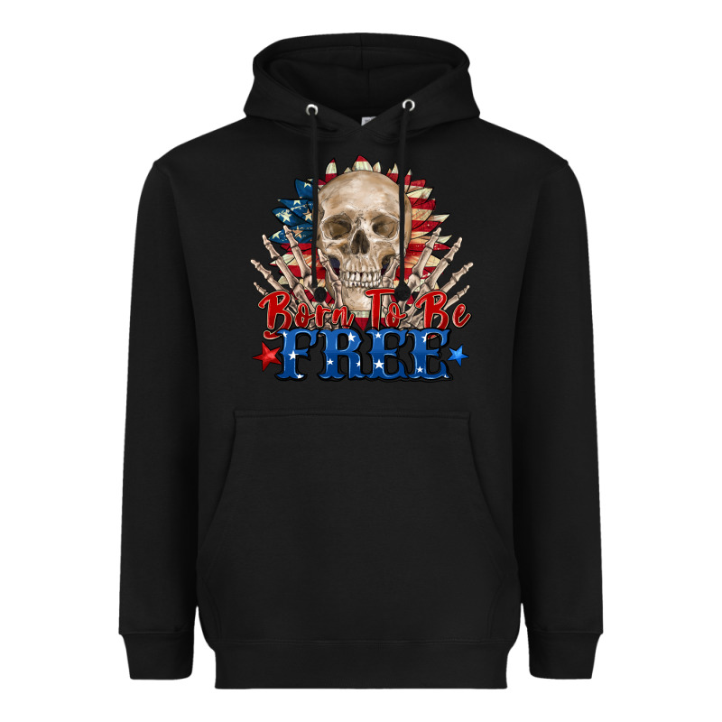 Born To Be Free Skeleton Heavyweight Hoodie by Zillion Design Studio | Teevron