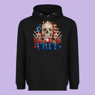 Born To Be Free Skeleton Heavyweight Hoodie Designed By Zillion Design Studio