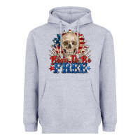 Heather Grey born to be free skeleton Heavyweight Hoodie - Zillion Design Studio