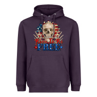 Plum born to be free skeleton Heavyweight Hoodie - Zillion Design Studio