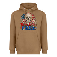 Toasted Coconut born to be free skeleton Heavyweight Hoodie - Zillion Design Studio