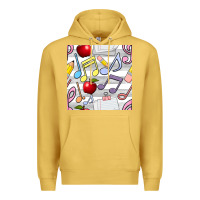 Antique Gold music class seamless pattern Premium Hoodie - BundleAndBundleShop