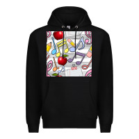 Black music class seamless pattern Premium Hoodie - BundleAndBundleShop