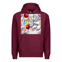 Burgundy music class seamless pattern Premium Hoodie - BundleAndBundleShop