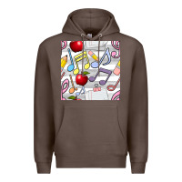 Coffee music class seamless pattern Premium Hoodie - BundleAndBundleShop