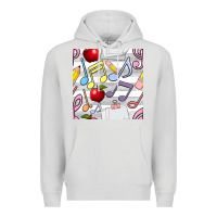 Dove Grey music class seamless pattern Premium Hoodie - BundleAndBundleShop