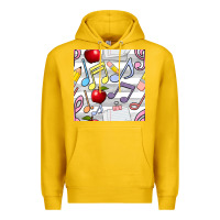 Lemon music class seamless pattern Premium Hoodie - BundleAndBundleShop