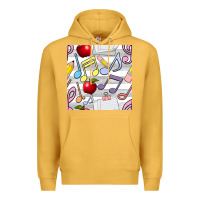 Mustard music class seamless pattern Premium Hoodie - BundleAndBundleShop