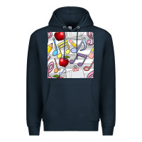 Navy music class seamless pattern Premium Hoodie - BundleAndBundleShop