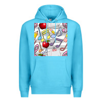 Ocean Blue music class seamless pattern Premium Hoodie - BundleAndBundleShop