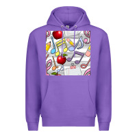 Purple music class seamless pattern Premium Hoodie - BundleAndBundleShop