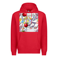 Red music class seamless pattern Premium Hoodie - BundleAndBundleShop
