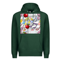 Sports Green music class seamless pattern Premium Hoodie - BundleAndBundleShop