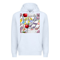 White music class seamless pattern Premium Hoodie - BundleAndBundleShop