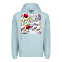 Blue Mist music class seamless pattern Premium Hoodie - BundleAndBundleShop