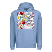 Colony Blue music class seamless pattern Premium Hoodie - BundleAndBundleShop
