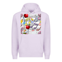 Lilac music class seamless pattern Premium Hoodie - BundleAndBundleShop