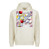 Oatmeal Heather music class seamless pattern Premium Hoodie - BundleAndBundleShop