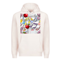 Pale Pink music class seamless pattern Premium Hoodie - BundleAndBundleShop