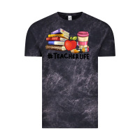 Cloud Black teacher life with books  pen and coffee Vintage Tee - Artiststas