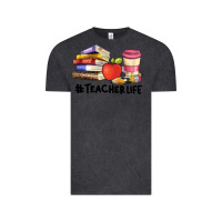 Vintage Black teacher life with books  pen and coffee Vintage Tee - Artiststas