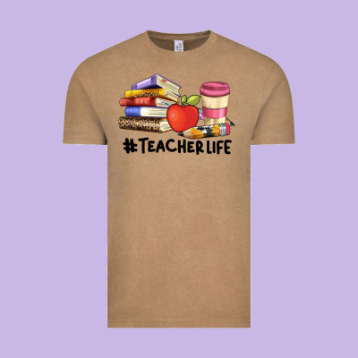 Teacher Life With Books  Pen And Coffee Vintage Tee Designed By Artiststas