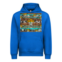 Cobalt longhorn bull skull cowhide leopard turquoise Urban Hoodie - Artiststas