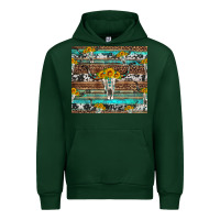 Forest Green longhorn bull skull cowhide leopard turquoise Urban Hoodie - Artiststas