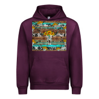 Mauve Wine longhorn bull skull cowhide leopard turquoise Urban Hoodie - Artiststas