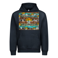Navy longhorn bull skull cowhide leopard turquoise Urban Hoodie - Artiststas