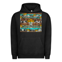 Pigment Black longhorn bull skull cowhide leopard turquoise Urban Hoodie - Artiststas