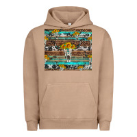 Pigment Burro longhorn bull skull cowhide leopard turquoise Urban Hoodie - Artiststas