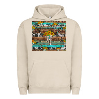 Pigment French Oak longhorn bull skull cowhide leopard turquoise Urban Hoodie - Artiststas