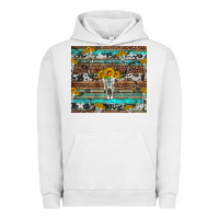 Pigment Lunar Rock longhorn bull skull cowhide leopard turquoise Urban Hoodie - Artiststas