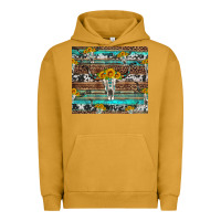 Pigment Peanut Butter longhorn bull skull cowhide leopard turquoise Urban Hoodie - Artiststas