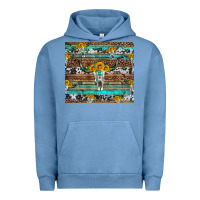 Pigment Pebble Blue longhorn bull skull cowhide leopard turquoise Urban Hoodie - Artiststas