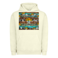 Pigment Pistachio longhorn bull skull cowhide leopard turquoise Urban Hoodie - Artiststas