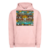 Pigment Salmon longhorn bull skull cowhide leopard turquoise Urban Hoodie - Artiststas