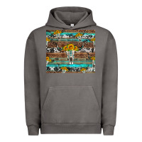 Pigment Tornado longhorn bull skull cowhide leopard turquoise Urban Hoodie - Artiststas