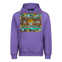 Tulip longhorn bull skull cowhide leopard turquoise Urban Hoodie - Artiststas