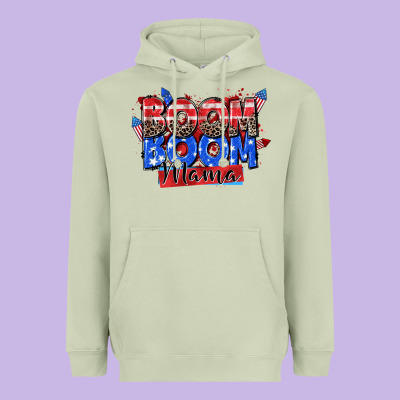 Boom Boom Mama Heavyweight Hoodie Designed By Zillion Design Studio