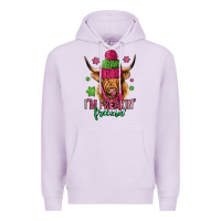 Lilac i'm freakin freezin pink christmas long haired cow Premium Hoodie - Jasminsmagicworld