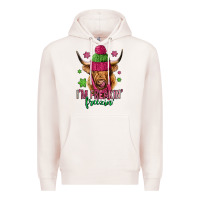 Pale Pink i'm freakin freezin pink christmas long haired cow Premium Hoodie - Jasminsmagicworld