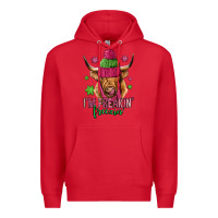 Red i'm freakin freezin pink christmas long haired cow Premium Hoodie - Jasminsmagicworld