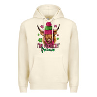 Sandshell i'm freakin freezin pink christmas long haired cow Premium Hoodie - Jasminsmagicworld