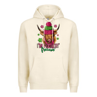 Tofu i'm freakin freezin pink christmas long haired cow Premium Hoodie - Jasminsmagicworld