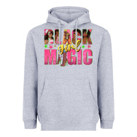 Heather Grey black girl magic with afro black women Heavyweight Hoodie - texasbilliewilder