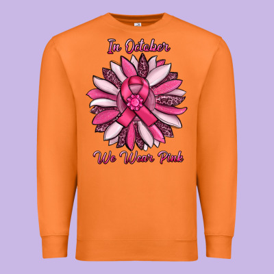 In October We Wear Pink Sunflower Premium Sweatshirt Designed By Ranaportraitstore
