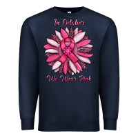 Navy in october we wear pink sunflower Premium Sweatshirt - RanaPortraitStore