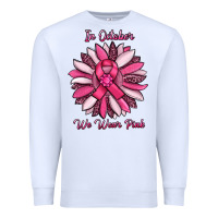 White in october we wear pink sunflower Premium Sweatshirt - RanaPortraitStore